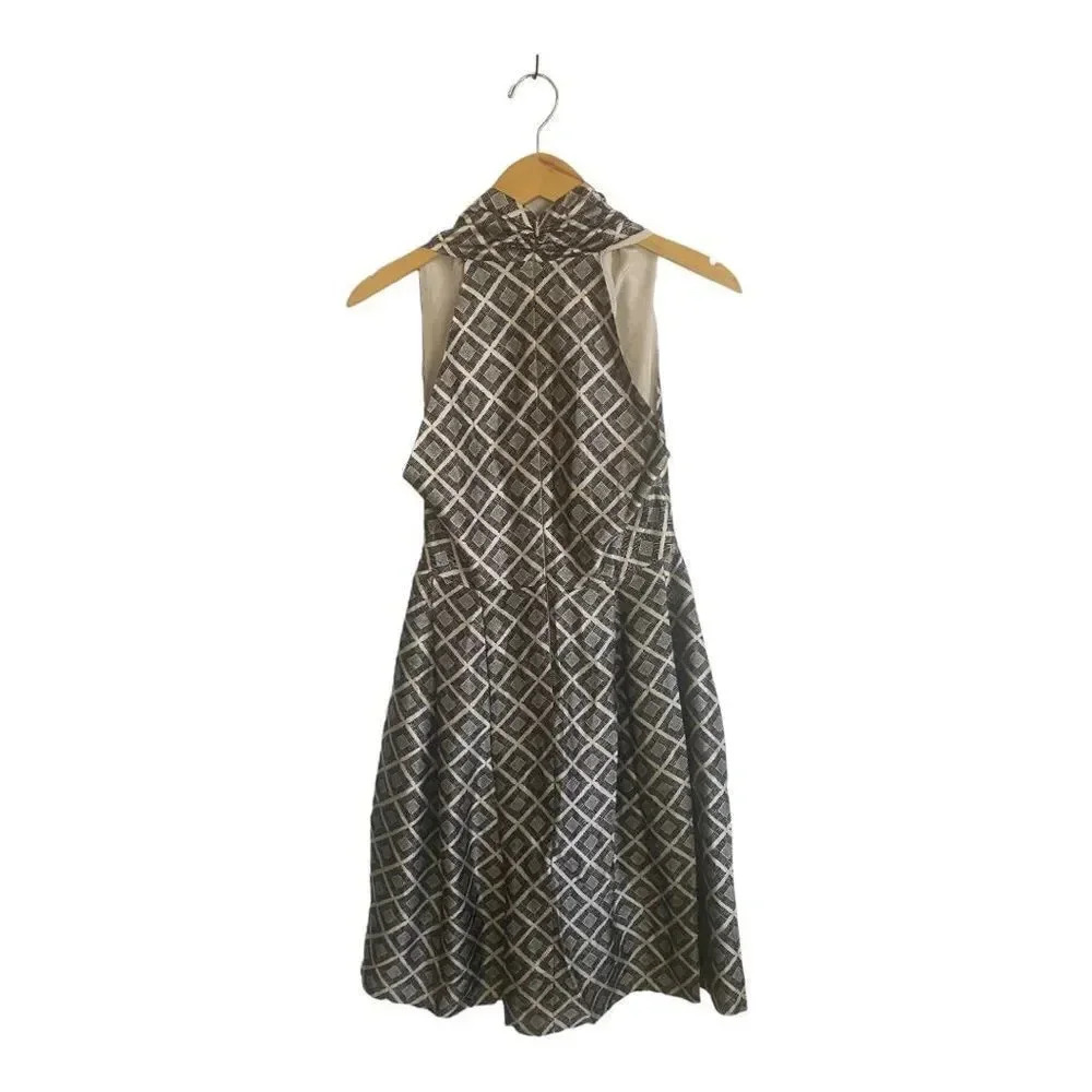 Eleventy Black and White Geometric Midi Dress - Picture 5 of 8